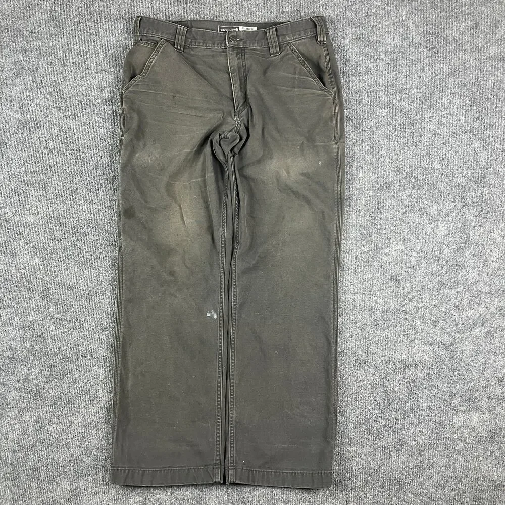 Carhartt Relaxed Fit Pants Mens Size 34x30 Gray Workwear Utility‎ Durable